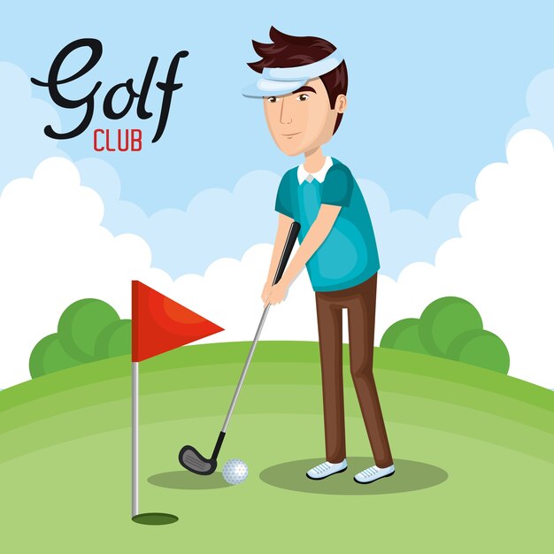 golf club sport icon