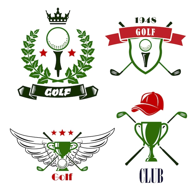 Emblemi araldici di mazze da golf o tornei