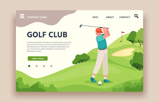 Vettore sito web del golf club