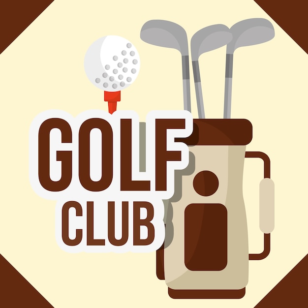 Golf clubs in bag ball equipment