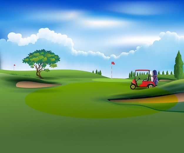 Golf course and sandpit