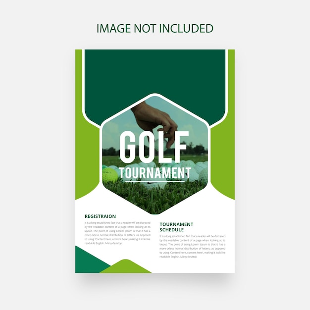 Campionato o torneo di golf flyer poster design event banner vector vector template