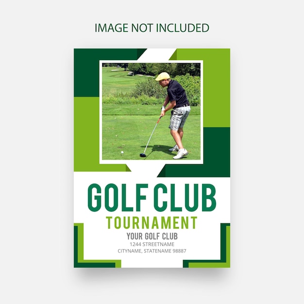 Campionato o torneo di golf flyer poster design event banner vector vector template