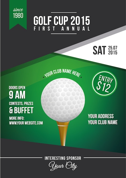 Vector golf cup poster