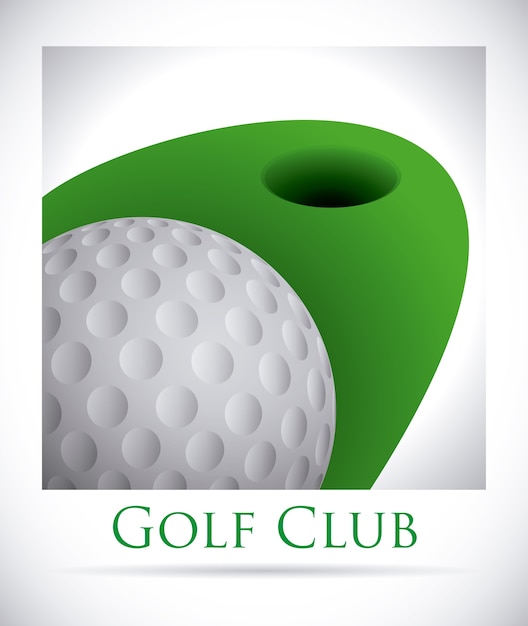Disegno del golf sopra illustrazione vettoriale sfondo grigio
