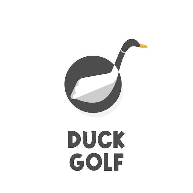 ゴルフアヒルシンプルな抽象的なイラストのロゴ