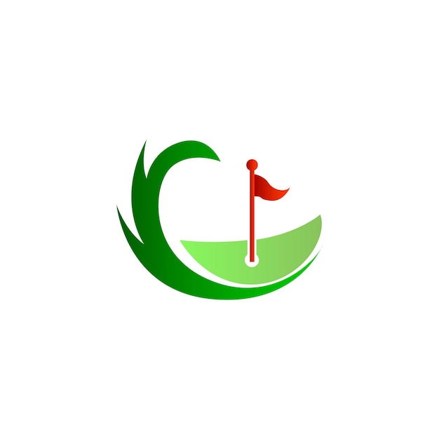 Векторный шаблон логотипа поля для гольфа