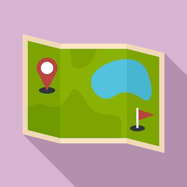 Golf field map icon Flat illustration of golf field map vector icon for web design