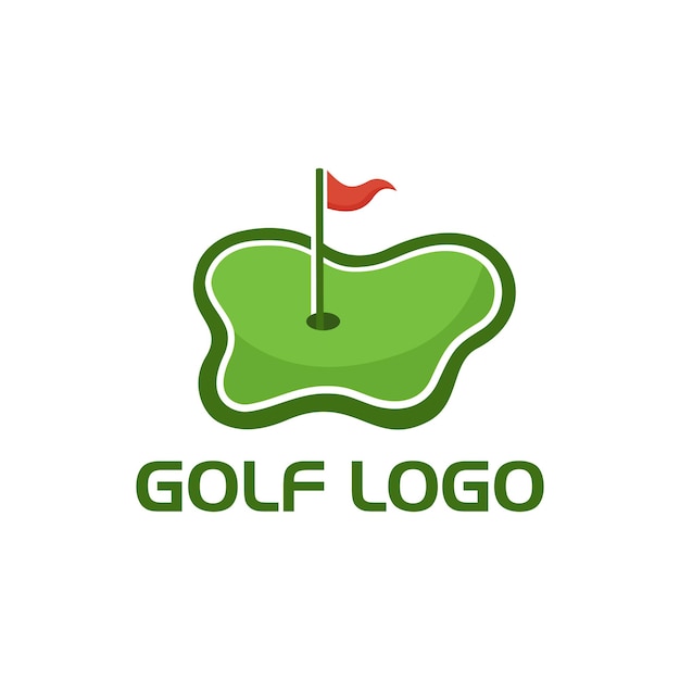 Golf field vector logo design