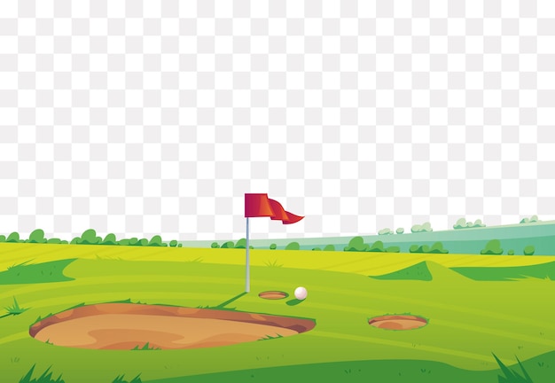 Vettore illustrazione di progettazione grafica di concetto del fondo di torneo del paesaggio del campo verde di golf