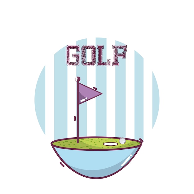 Golf hole and flag vector illustration graphic design