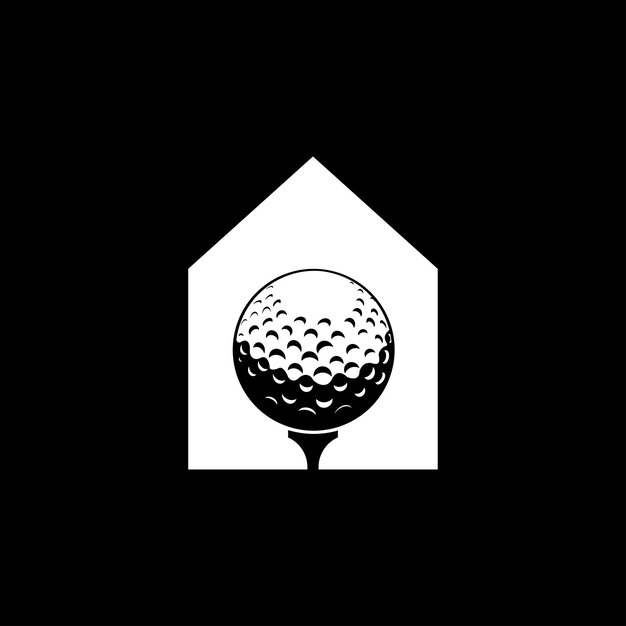 Golf house logo template design vector emblem design concept icona simbolo creativo