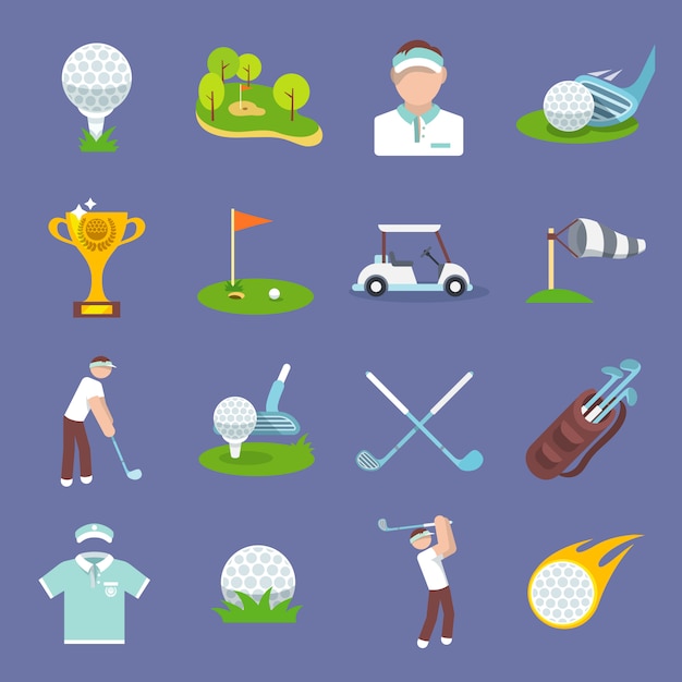 Vector golf icon flat