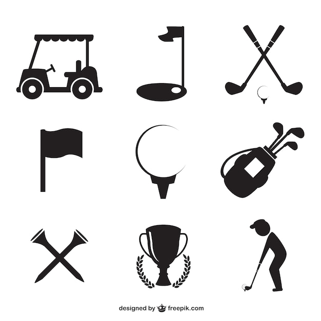 Vector golf icons set