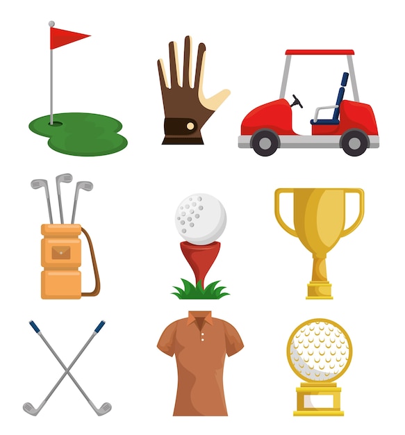 golf icons set