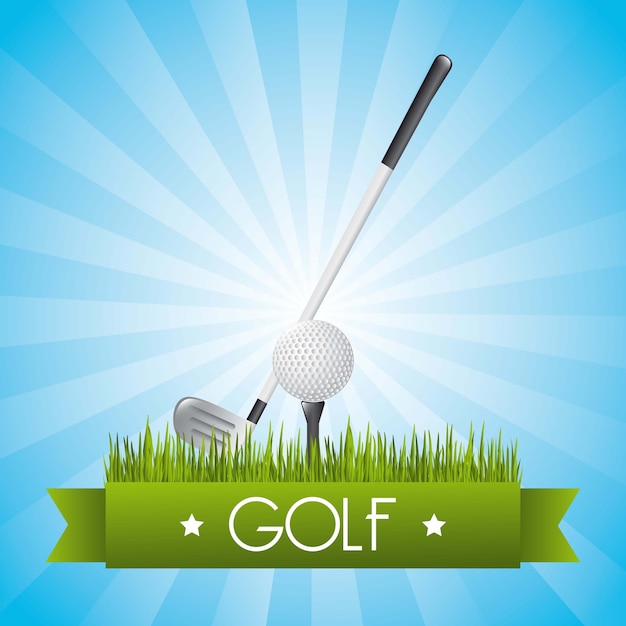 Golf illustration over blue background vector