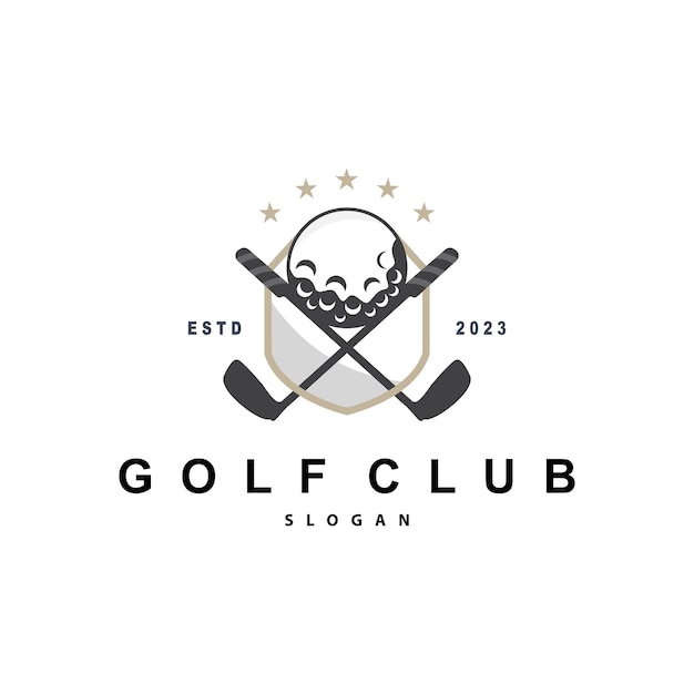 Logo golf ball game sport club team golf game tournament design simbolo template illustrazione
