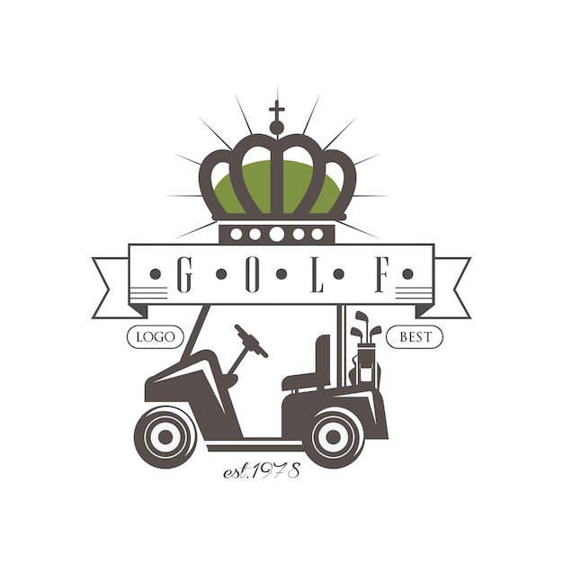 Логотип Golf Best est 1978 ретро-этикетка для турнира чемпионата по гольфу, вектор визитной карты клуба, иллюстрация изолирована на белом фоне