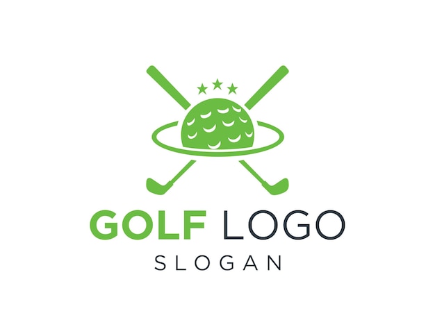 Vettore progettazione del logo del golf creata utilizzando l'applicazione corel draw 2018 con uno sfondo bianco