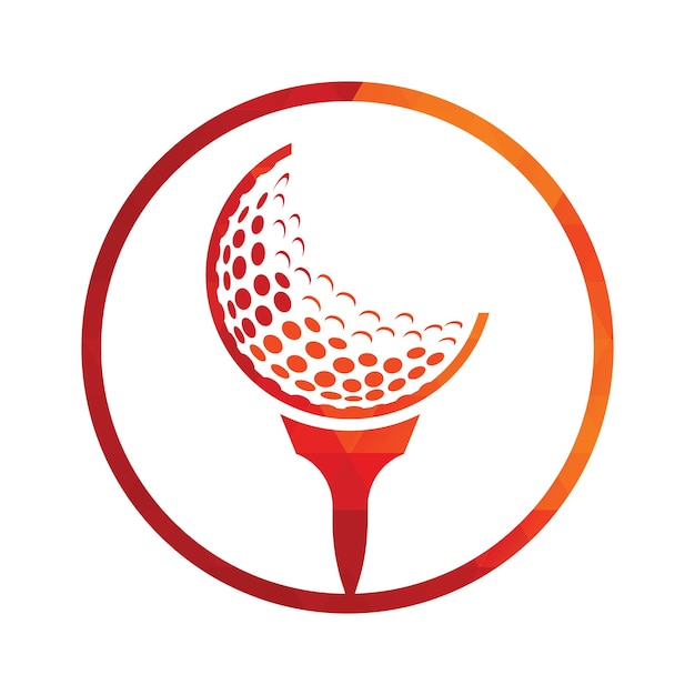 Vettore golf logo design template vector pallina da golf sull'icona del design del logo a t