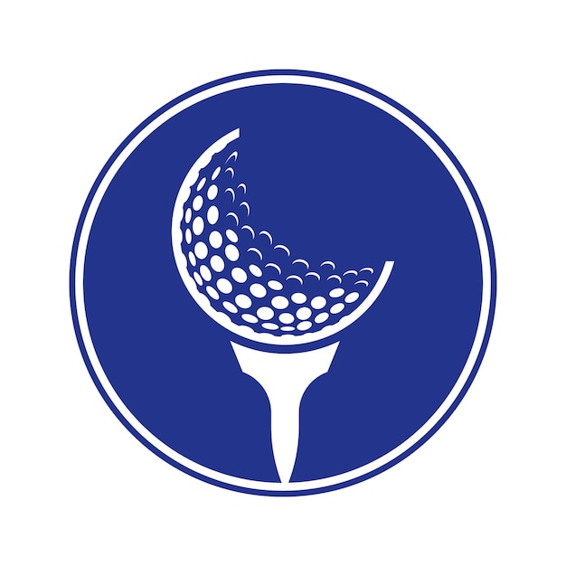Golf Logo Design Template Vector Golf ball on tee logo design icon