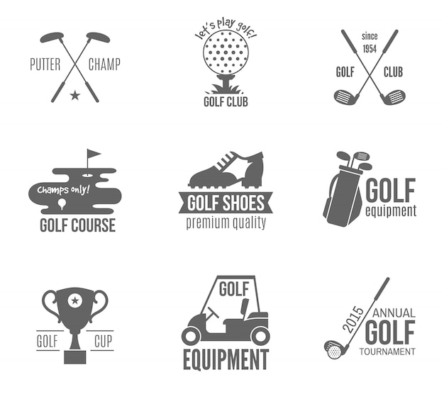 Vector golf logo set