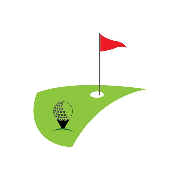 Vettore progettazione dell'icona dell'illustrazione di vettore del modello di logo di golf