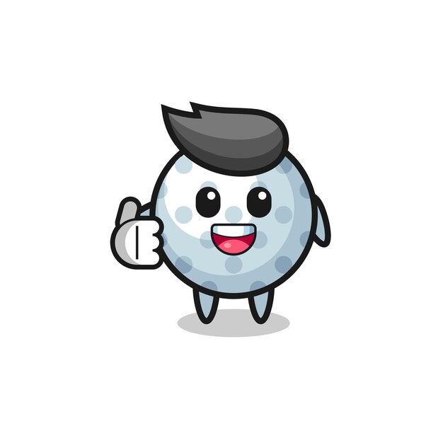 Golf mascot doing thumbs up gesture , cute design