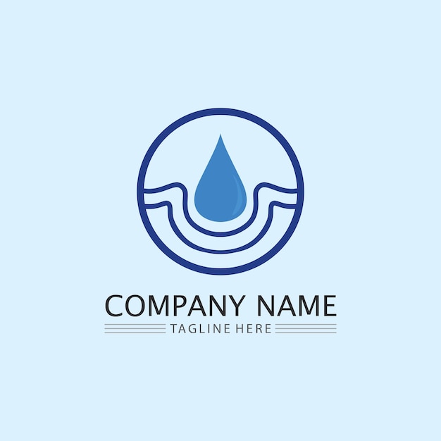 Golf pictogram en waterdruppel vector illustratie ontwerp logo business