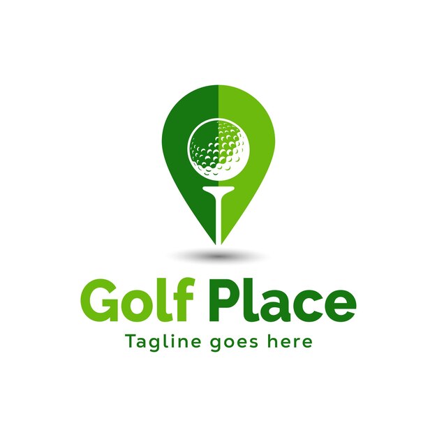 Golf Point logo design or Sports golf logo concept and Point golf design template