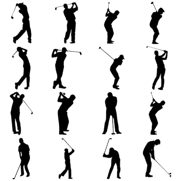 golf silhouette vector pack