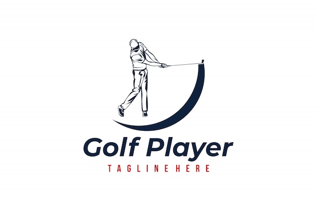 Golf speler logo sjabloon