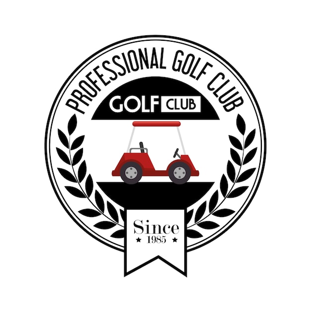 Golf sport cart emblem icon