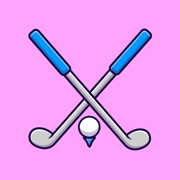 Vector golf sport cartoon vector icons illustration