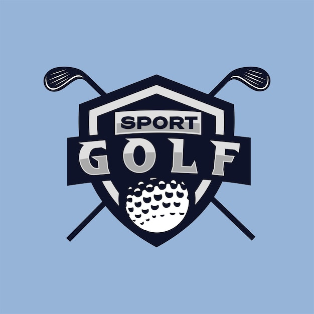 Disegno del logo dell'emblema dello sport di golf stock vector