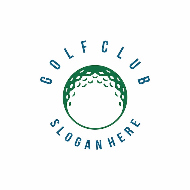 Golf sport logo Golf ball club emblem design template