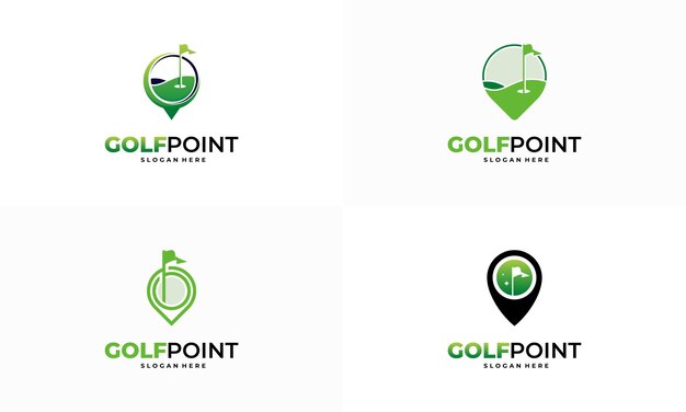 Golf Sport Logo ontwerpen concept vector Golf Point logo ontwerpen pictogrammalplaatje