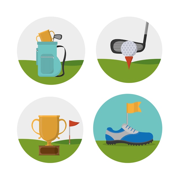 Golf sport round icons