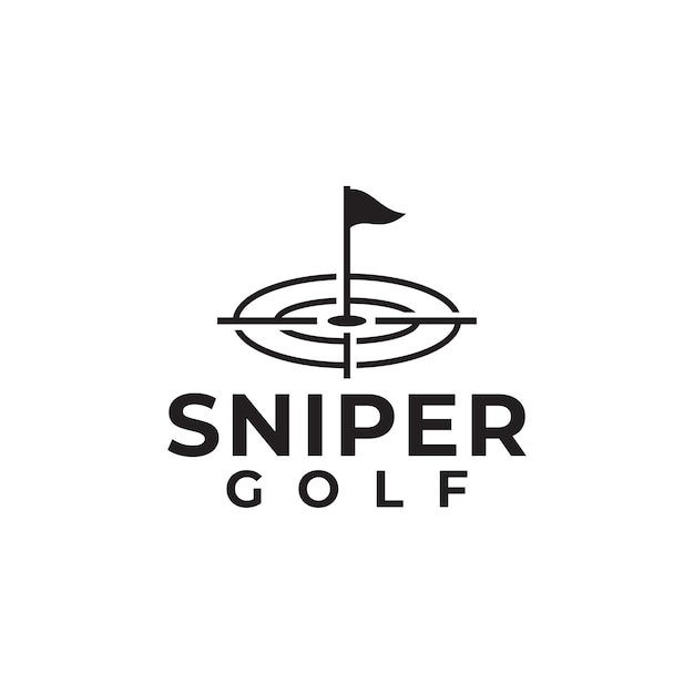 Golf sport sluipschutter doel logo ontwerp