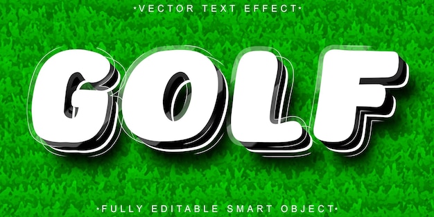 Vector golf sport vector volledig bewerkbaar smart object text effect