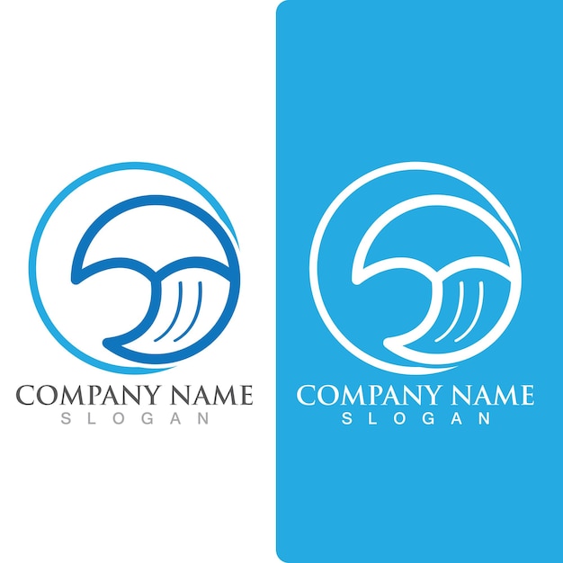 Golf strand logo oceaan vector sjabloon