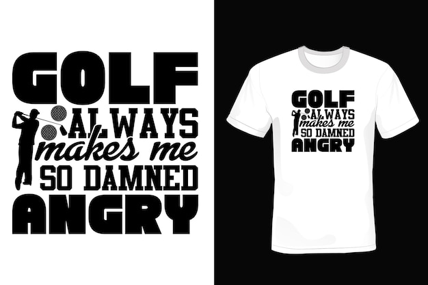 Golf T shirt design typography vintage