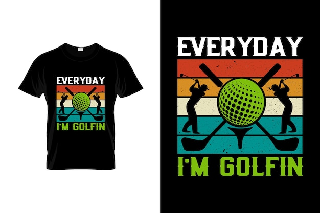 Golf T-shirtontwerp of Golfposterontwerp of Golfillustratie