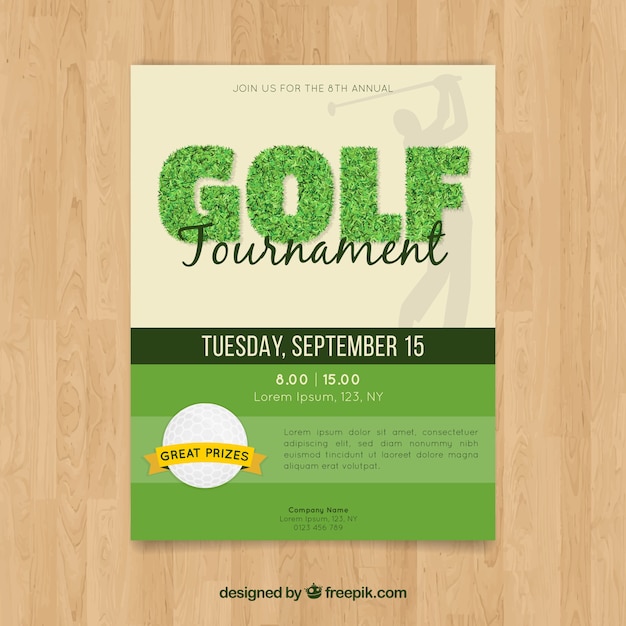 Vector golf tournament flyer in flat style