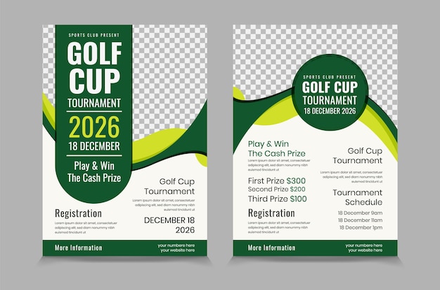 Golf Tournament Flyer Template Design Illustration Royalty Free