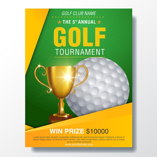 Vector golf tournament poster template