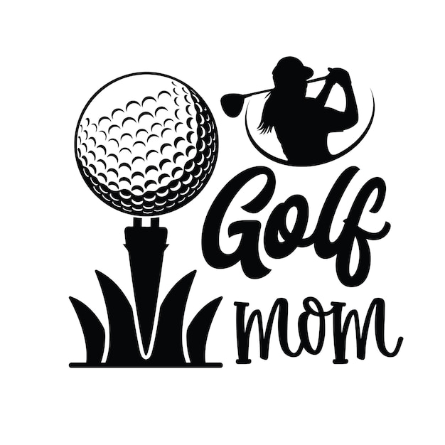 Vettore golf tshirt design golf svg cut file design sport tipografia design vettoriale