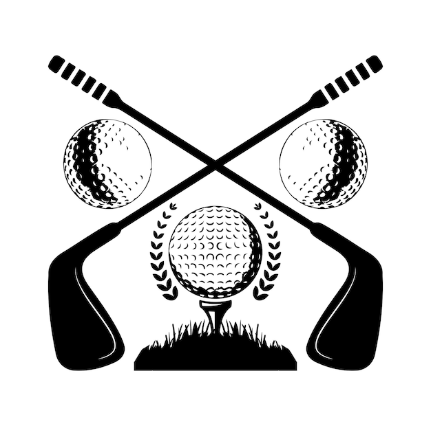 Golf vector, vector vintage golf elementen collectie