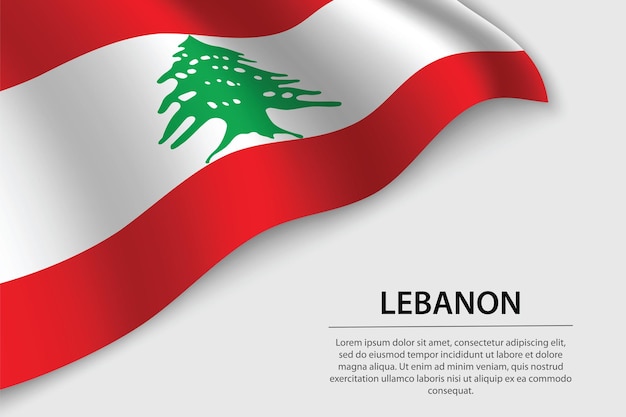 Golf vlag van Libanon op witte achtergrond Banner of lint vector sjabloon voor onafhankelijkheidsdag