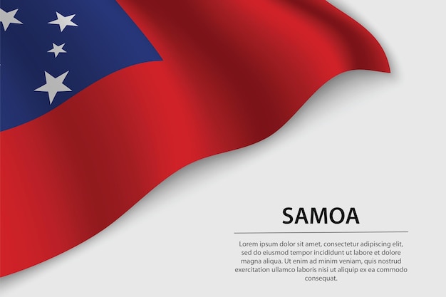 Golf vlag van Samoa op witte achtergrond Banner of lint vector sjabloon voor onafhankelijkheidsdag